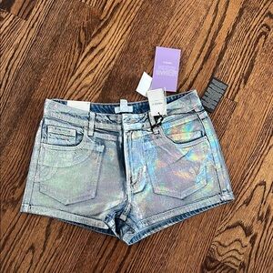 Forever 21 Holographic denim Shorts